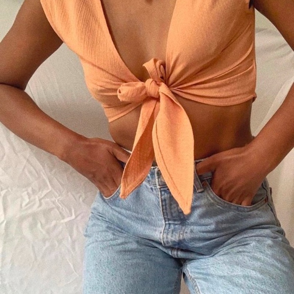 Whimsy + Tow Valentina Tie-Front Crop Top